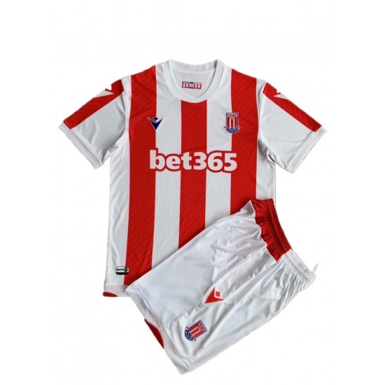 Camisola Stoke City Criança Equipamento Primeiro 2021-2022 Manga Curta